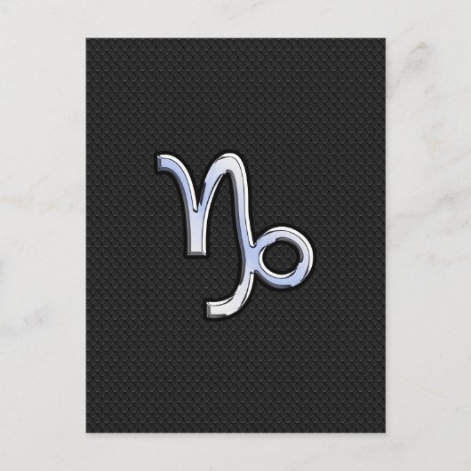 Chrome Style Capricorn Zodiab Sign on Snake style Briefkaart (Voorkant)