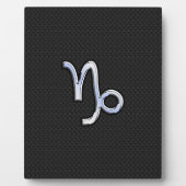 Chrome Style Capricorn Zodiab Sign on Snake style Fotoplaat (Voorkant)