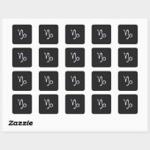 Chrome Style Capricorn Zodiab Sign on Snake style Vierkante Sticker (Vel)