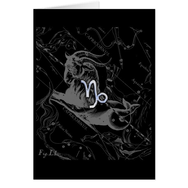 Chrome Style Capricorn Zodiac Sign on Hevelius (Voorkant)