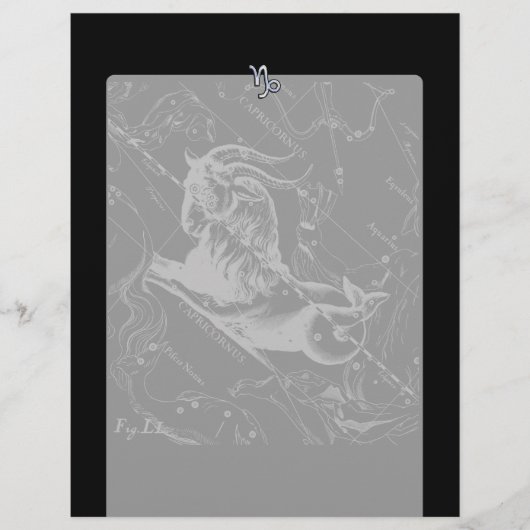 Chrome Style Capricorn Zodiac Sign on Hevelius (Voorkant)