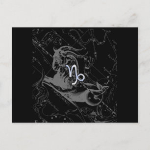 Chrome Style Capricorn Zodiac Sign on Hevelius Briefkaart