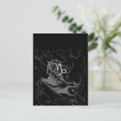 Chrome Style Capricorn Zodiac Sign on Hevelius Briefkaart (Staand voorkant)