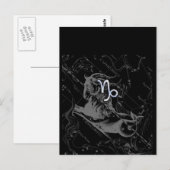 Chrome Style Capricorn Zodiac Sign on Hevelius Briefkaart (Voorkant / Achterkant)