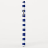 Chrome Style Compass op Navy Blue Stripes Case-Mate iPhone Case (Achterkant/rechts)