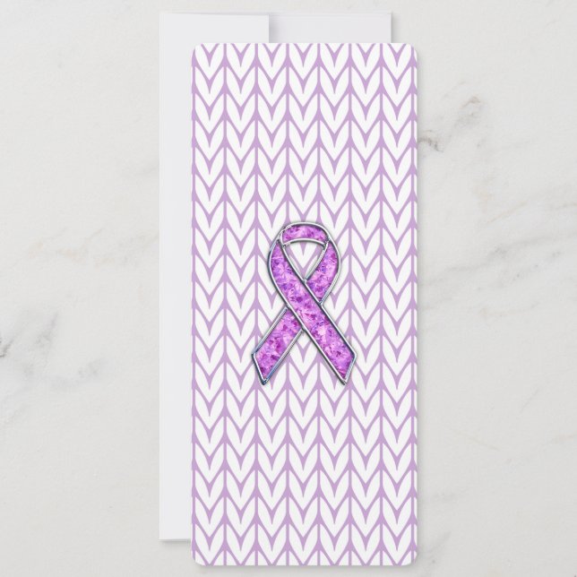 Chrome Style Crystal Pink Ribbon Awareness Knit (Voorkant)