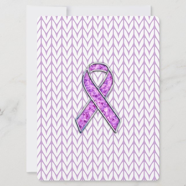 Chrome Style Crystal Pink Ribbon Awareness Knit (Voorkant)