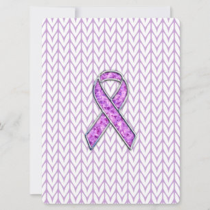 Chrome Style Crystal Pink Ribbon Awareness Knit