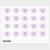 Chrome Style Crystal Pink Ribbon Awareness Knit Hart Sticker (Vel)