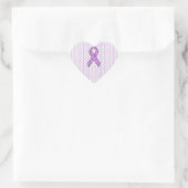 Chrome Style Crystal Pink Ribbon Awareness Knit Hart Sticker (Tas)