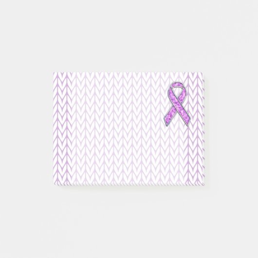 Chrome Style Crystal Pink Ribbon Awareness Knit Post-it® Notes (Voorkant)