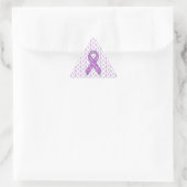 Chrome Style Crystal Pink Ribbon Awareness Knit Sticker (Tas)