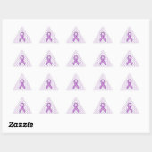 Chrome Style Crystal Pink Ribbon Awareness Knit Sticker (Vel)
