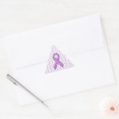 Chrome Style Crystal Pink Ribbon Awareness Knit Sticker (Envelop)