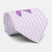 Chrome Style Crystal Pink Ribbon Awareness Knit Stropdas (Opgerold)