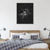 Chrome Style Gemini Zodiac Sign on Hevelius Canvas Afdruk (Insitu (Slaapkamer))