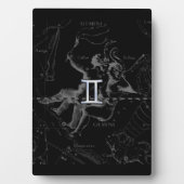 Chrome Style Gemini Zodiac Sign on Hevelius Fotoplaat (voorkant)