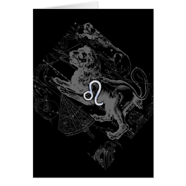 Chrome Style Leo Zodiac Map Hevelius 1690 (Voorkant)