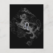 Chrome Style Leo Zodiac Map Hevelius 1690 Briefkaart (Voorkant)