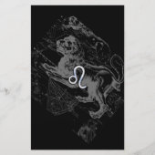 Chrome Style Leo Zodiac Map Hevelius 1690 Briefpapier (Voorkant)