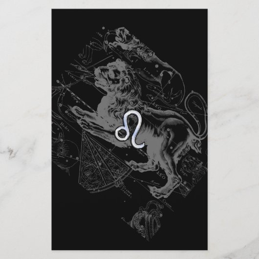 Chrome Style Leo Zodiac Map Hevelius 1690 Briefpapier (Voorkant)