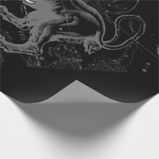 Chrome Style Leo Zodiac Map Hevelius 1690 Cadeaupapier (Hoek)