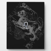 Chrome Style Leo Zodiac Map Hevelius 1690 Fotoplaat (Voorkant)