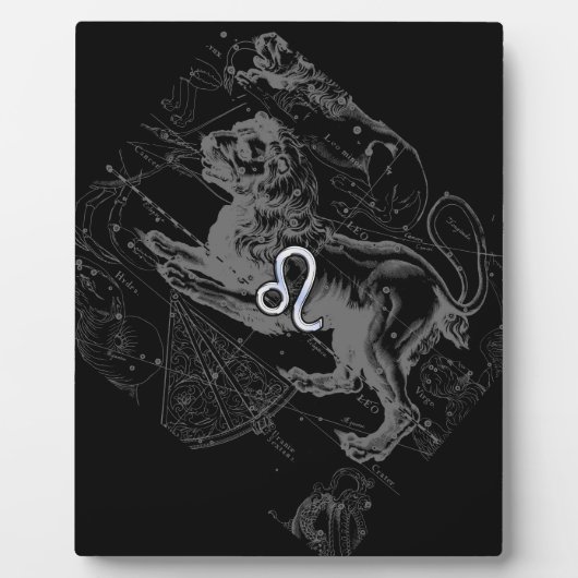 Chrome Style Leo Zodiac Map Hevelius 1690 Fotoplaat (Voorkant)