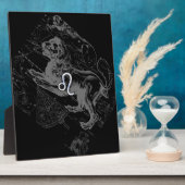 Chrome Style Leo Zodiac Map Hevelius 1690 Fotoplaat (Zijkant)