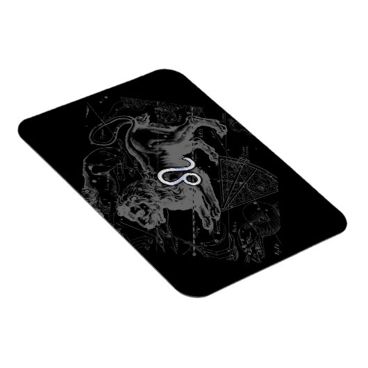 Chrome Style Leo Zodiac Map Hevelius 1690 Magneet (Rechterzijde)