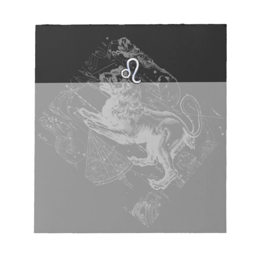 Chrome Style Leo Zodiac Map Hevelius 1690 Notitieblok (Voorkant)