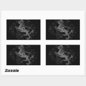 Chrome Style Leo Zodiac Map Hevelius 1690 Rechthoekige Sticker (Vel)