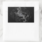 Chrome Style Leo Zodiac Map Hevelius 1690 Rechthoekige Sticker (Tas)