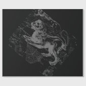 Chrome Style Leo Zodiac Sign on Hevelius Cadeaupapier (Vlak)