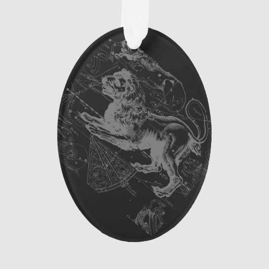 Chrome Style Leo Zodiac Sign on Hevelius Ornament (achterkant)