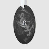 Chrome Style Leo Zodiac Sign on Hevelius Ornament (voorkant)