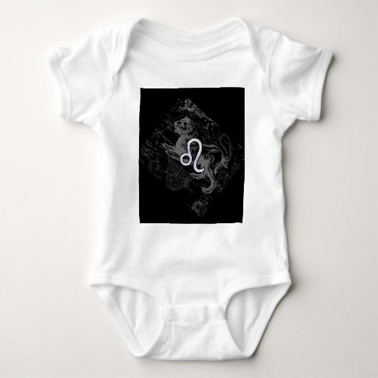 Chrome Style Leo Zodiac Sign on Hevelius Romper (Voorkant)