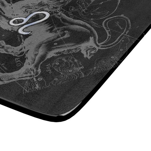 Chrome Style Leo Zodiac Sign on Hevelius Snijplank (Hoek)