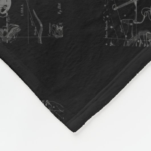 Chrome Style Libra Zodiab Sign on Hevelius Fleece Deken (Hoek)