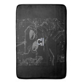 Chrome Style Libra Zodiac Sign on Hevelius Badmat (Voorkant Verticaal)