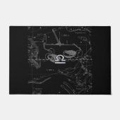 Chrome Style Libra Zodiac Sign on Hevelius Deurmat (Voorkant)