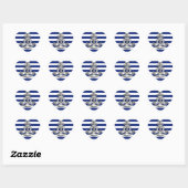 Chrome Style Lifesaver op Nautical Stripes Hart Sticker (Vel)