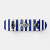 Chrome Style Lifesaver op Nautical Stripes Persoonlijk Skateboard (Horizontaal)