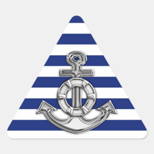 Chrome Style Lifesaver op Nautical Stripes Sticker