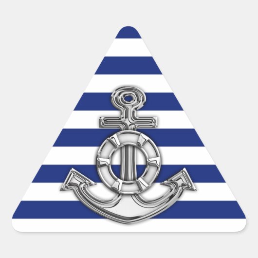 Chrome Style Lifesaver op Nautical Stripes Sticker (Voorkant)