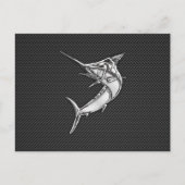 Chrome Style Marlin op koolstofvezel Briefkaart (Voorkant)
