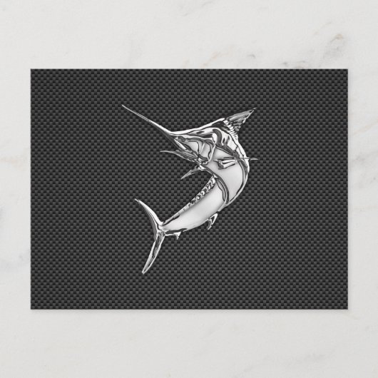 Chrome Style Marlin op koolstofvezel Briefkaart (Voorkant)