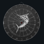 Chrome Style Marlin op koolstofvezel Dartbord<br><div class="desc">Een zilverchrome zoals marlijn visapplicatie op een koolstofvezel-achtergronddecor. Een modern, modern nautisch geschenk. Hier is een selectie van fijne, aangepaste casual geborduurde honkbalpetten. in een nautische stijl, kunt u gemakkelijk personaliseren om het zo uniek te maken zoals u bent. Gebruik de link "Vraag deze ontwerper" om contact met ons op...</div>