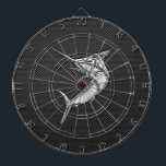 Chrome Style Marlin op koolstofvezel Dartbord<br><div class="desc">Een zilverchrome zoals marlijn visapplicatie op een koolstofvezel-achtergronddecor. Een modern, modern nautisch geschenk. Hier is een selectie van fijne, aangepaste casual geborduurde honkbalpetten. in een nautische stijl, kunt u gemakkelijk personaliseren om het zo uniek te maken zoals u bent. Gebruik de link "Vraag deze ontwerper" om contact met ons op...</div>