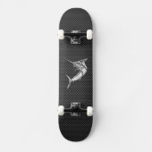 Chrome Style Marlin op koolstofvezel Persoonlijk Skateboard (Voorkant)